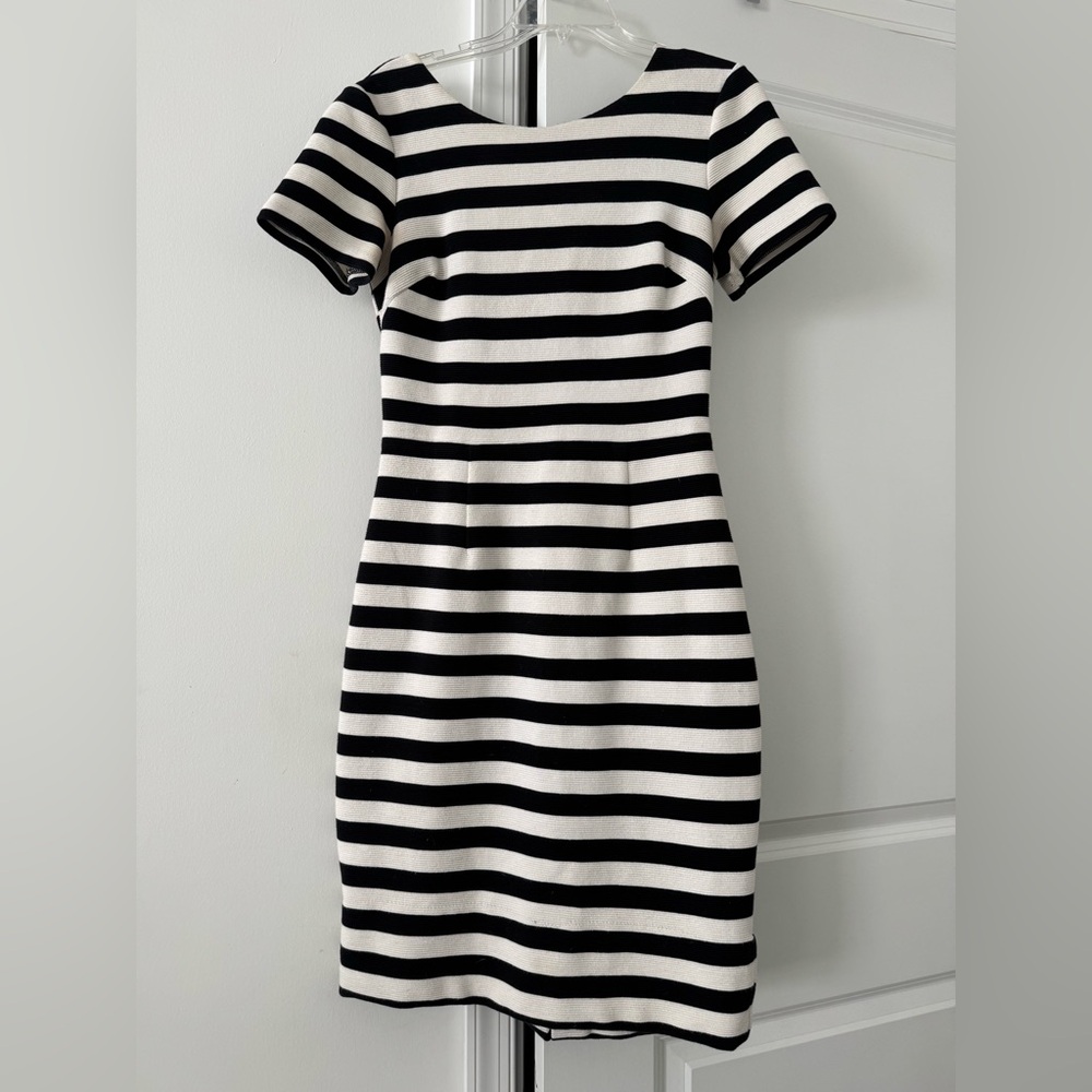 Boden Black and White Striped Dress